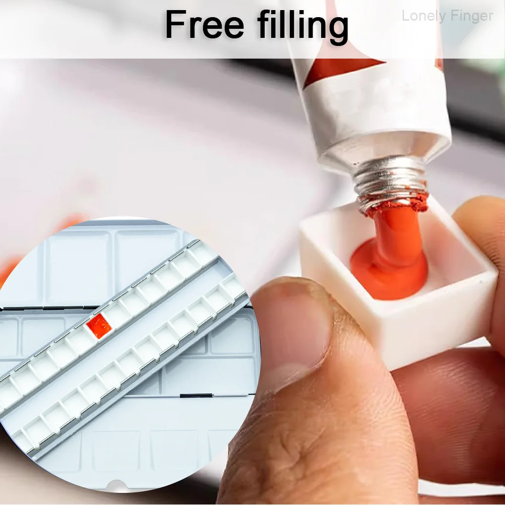 علبة طلاء علب ألوان مائية فارغة لفنان السفر، لوحة ألوان مائية متوسطة مع مقالي 14/26 قطعة