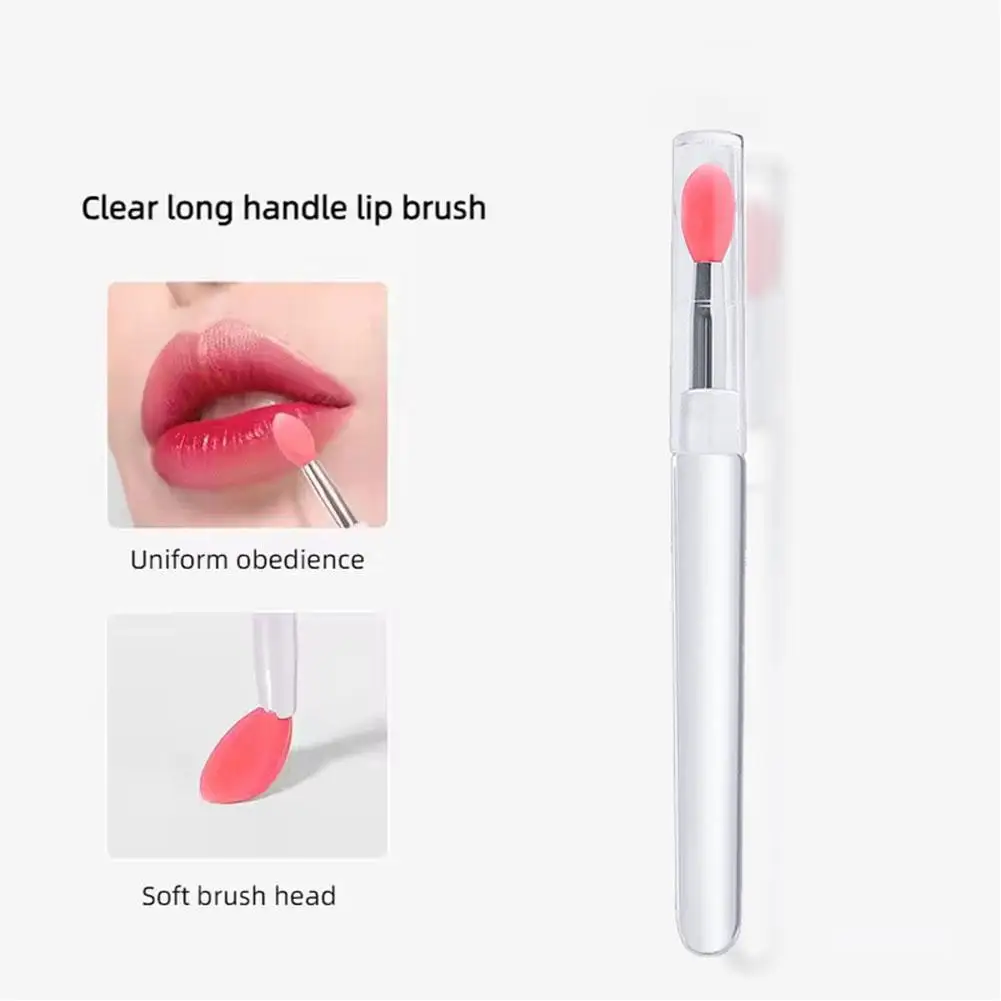 1/2/4/5pcs Pennello per labbra in silicone piatto portatile riutilizzabile con coperchio Morbido multifunzione Balsamo per le labbra Applicatore Rossetto Strumenti per l'applicazione