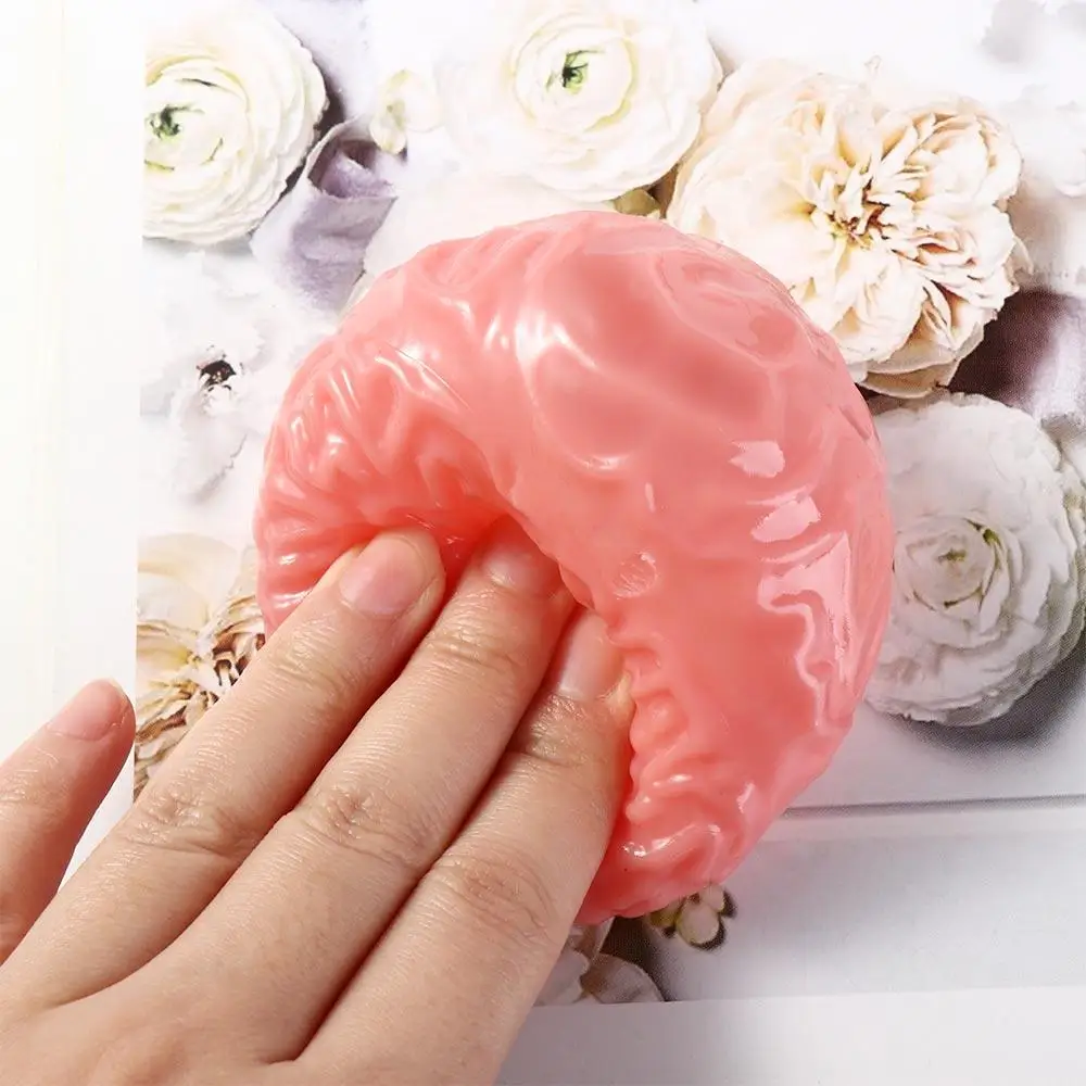 Simulation Brain Simulation Brain Fidget Squeeze TPR Squeeze Ball Toys Novelty Doll Funny Squeeze Stretching Ball Holiday Gift