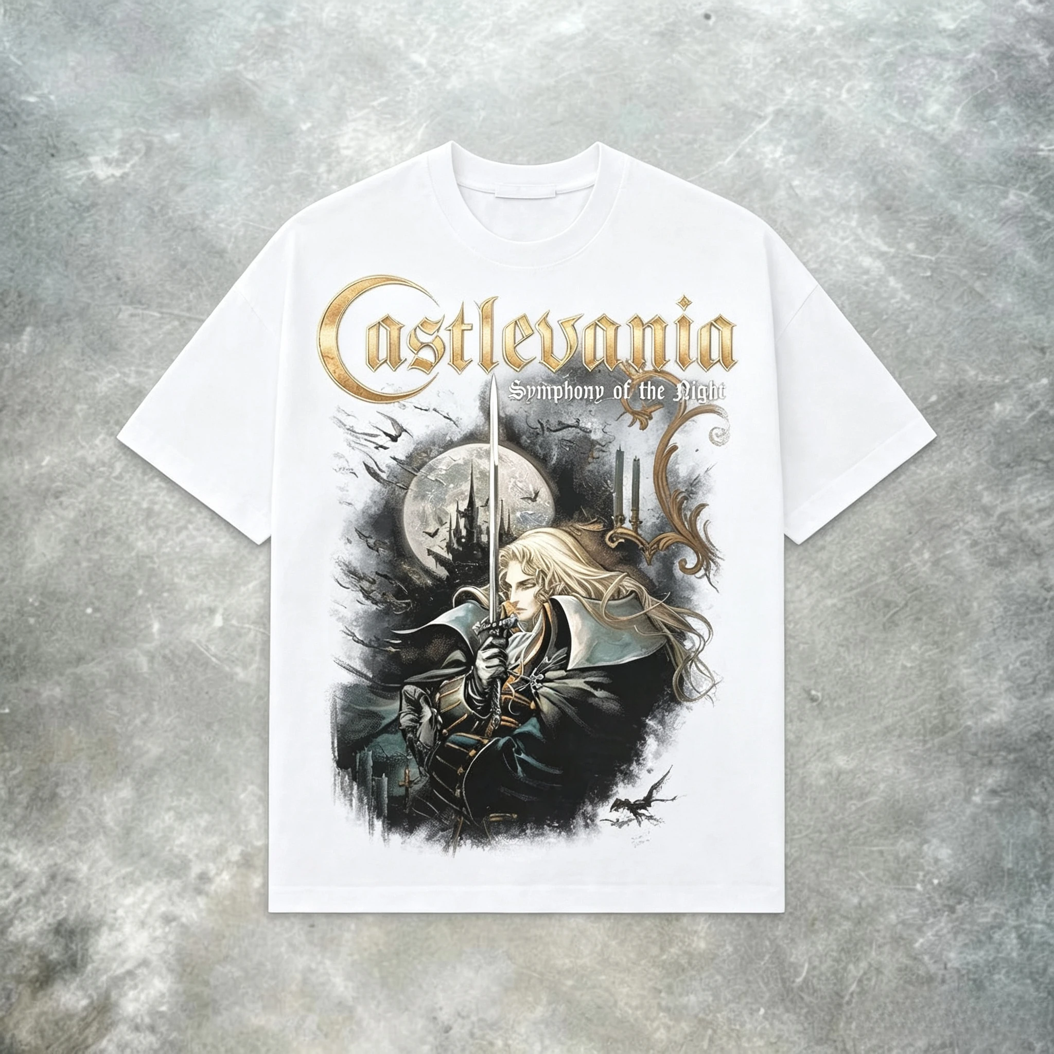 Castlevania Symphony of The Night Alucard T‑Shirt Vintage Oversized Men Gothic Retro Game Graphic Streetwear Short Sleeve Tee