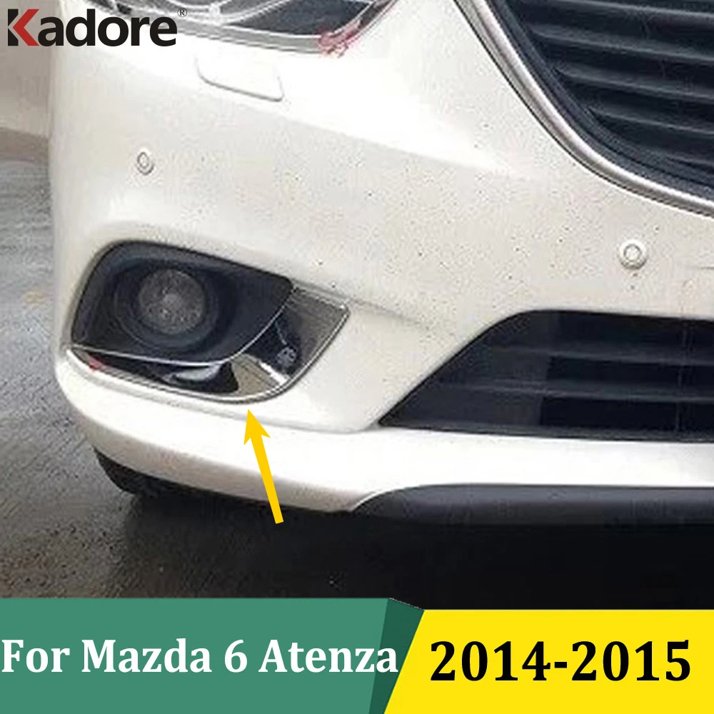 

Для Mazda 6 Atenza 2014 2015 седан ABS хромированные передние противотуманные фары, полоски для бровей, крышка противотуманной фары, накладка, аксессуары для стайлинга автомобилей