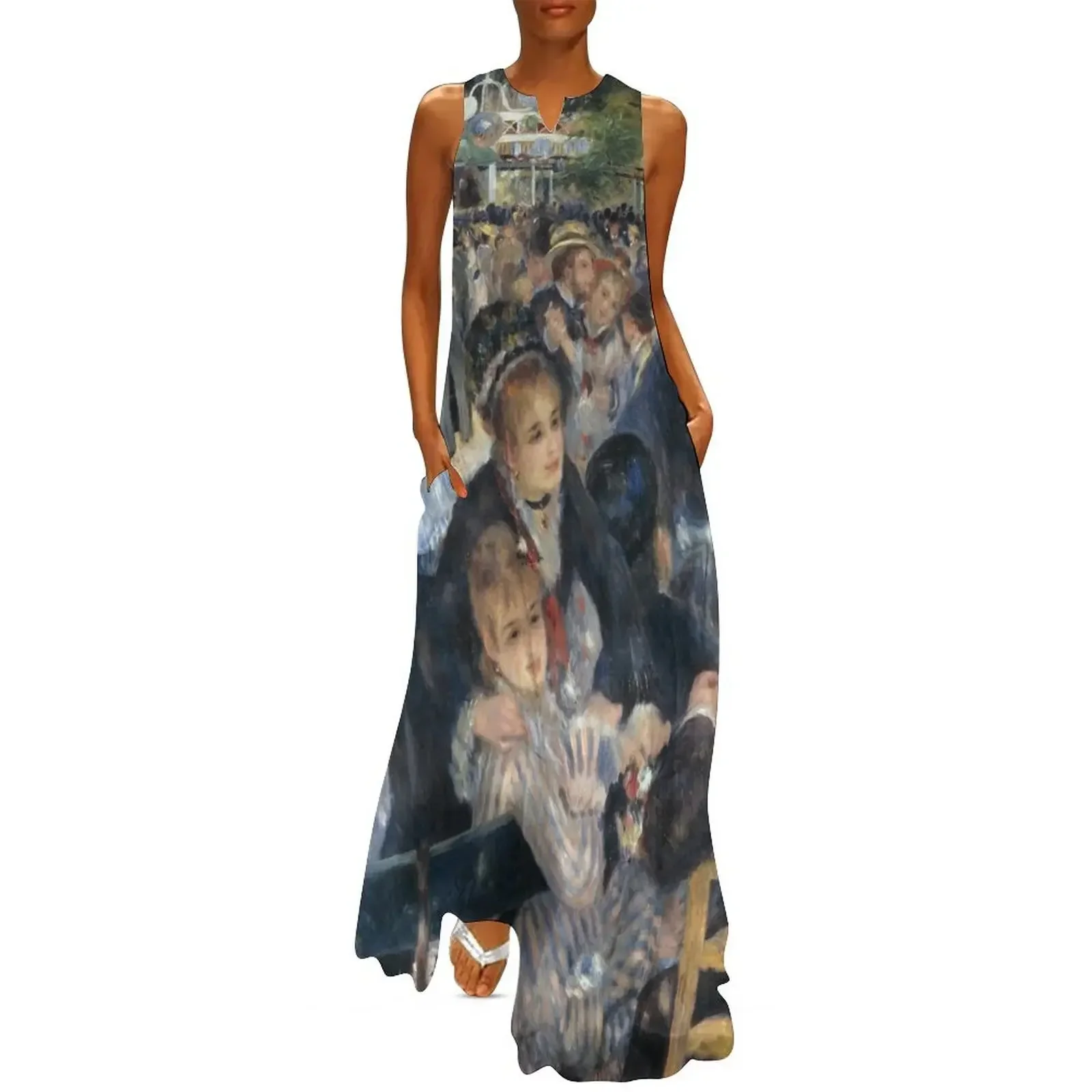 

Bal du Moulin de la Galette Oil Painting by Auguste Renoir Long Dress dresses summer Women's dress Dress