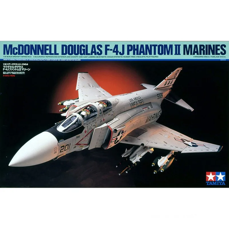 

TAMIYA 60308 1/32 McDonnell Douglas F-4J Phantom II Marines Military Assembled Scale Model Kit DIY Toy, Collection Birthday Gift