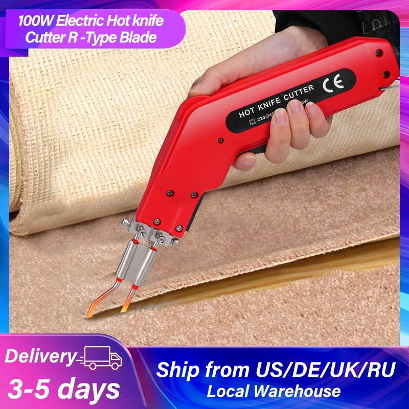 100W Electric Hot Knif Cutter R Type Blade Fast Heating Cutting for Cloth Farbic Leather Wallpaper Hot knife Cutting Tool