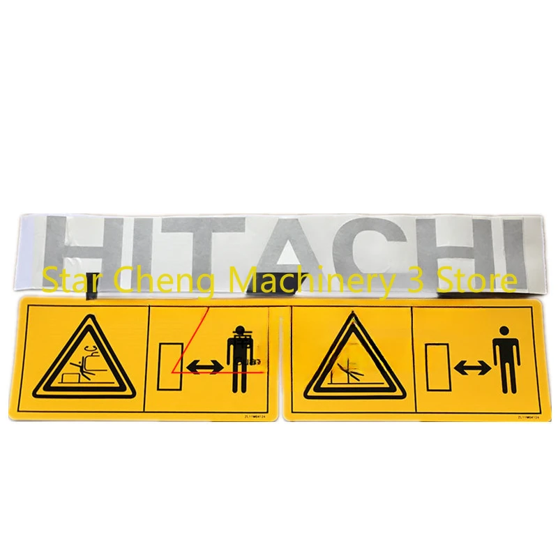 

New Sticker HITACHI ZAX60/70 Rear Counterweight High Quality Rear Cover Sign Danger Cover Color Bar Excavator