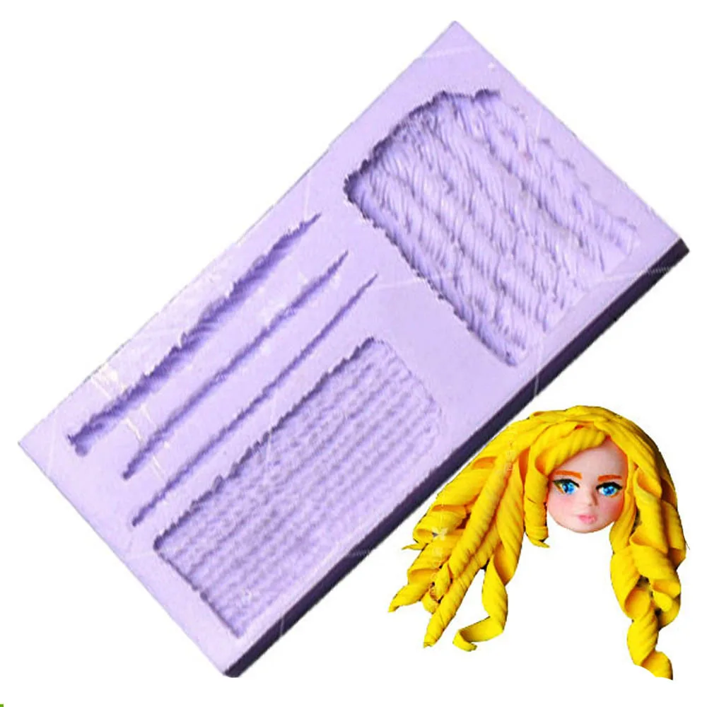 

Hair Texture Silicone Mould Curls Doll's Hair Grain Decor Mat Clay Fondant Sugarcraft Baby Essential DIY Mould DIY Clay Resin