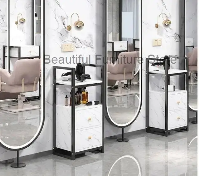 beauty car celebrity Online hairdressing tool salon mirror rack mobile small cabinet barber shop tool cabinet hair salon special