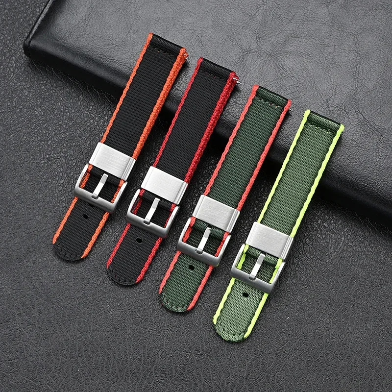 FrdNylon Strap18mm 20 مللي متر 22 مللي متر 24 مللي متر العالمي الإفراج السريع الرياضة حزام (استيك) ساعة استبدال سوار إكسسوارات ل Seiko لهواوي GT 5 #2