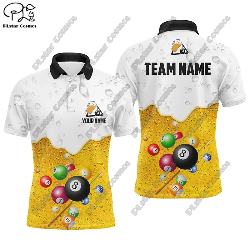 Men's Custom Name Polo Shirts Fun Billiard Jerseys Personalized Billiard Club League Shirts 3D Printed Polo Shirts T-Shirts t-3