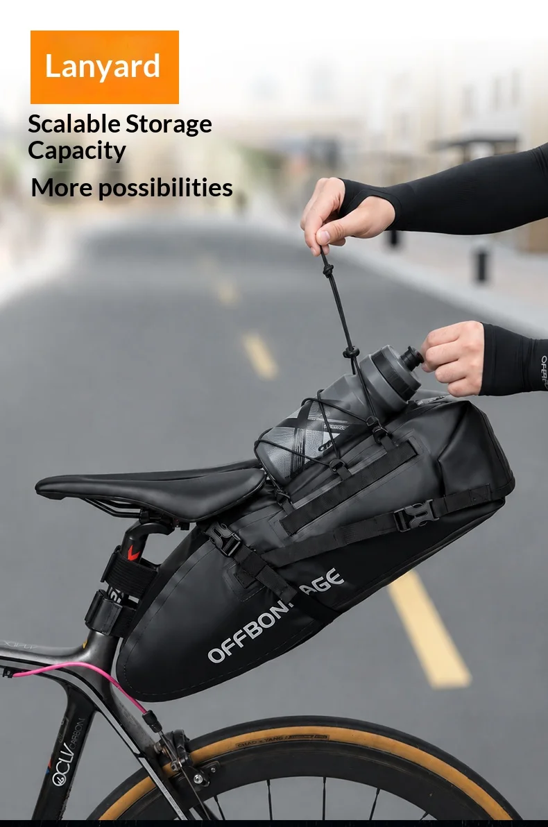 OFFBONDAGE 20L Wasserdichte Fahrradtasche Große Kapazität Fahrrad-Satteltasche Radsport-Hecktasche MTB Faltbare Gepäcktasche Rennrad-Tasche – Detail 6