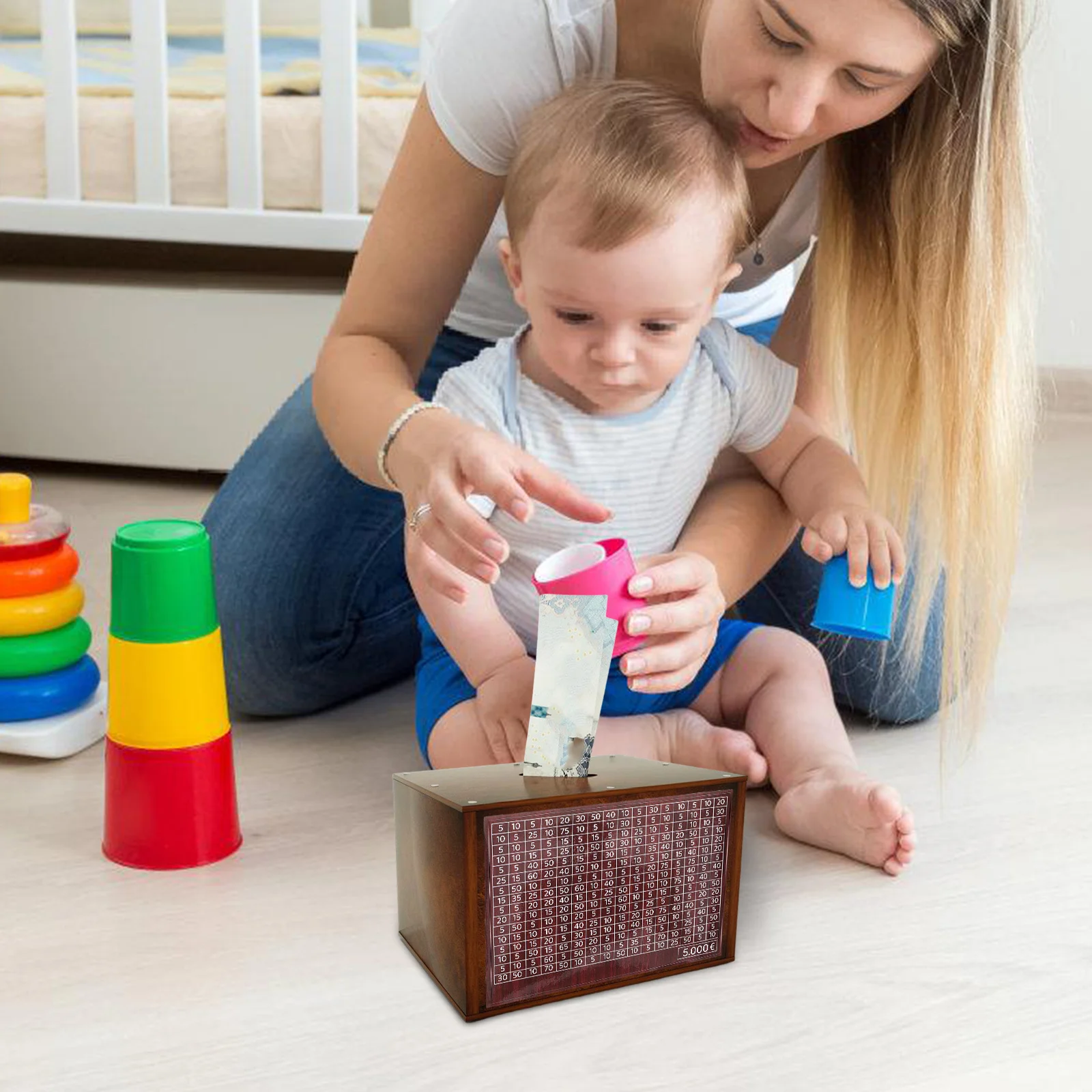 50 szt. Naklejek oszczędnościowych Jasnobrązowe Cyfrowe Tablice do Monitorowania dla Skarbonki, Skrzynki na Pieniądze, Naklejki na Skarbonkę na Monety, Etykiety na Słoik do Oszczędzania