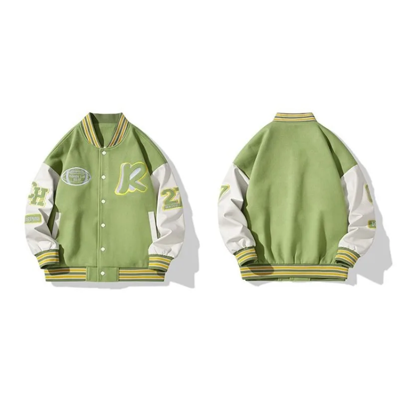 Fashionable and Versatile American Baseball Men's Jacket Autumn Casual Embroidered Trendy Loose Couple Jacket Cardigan