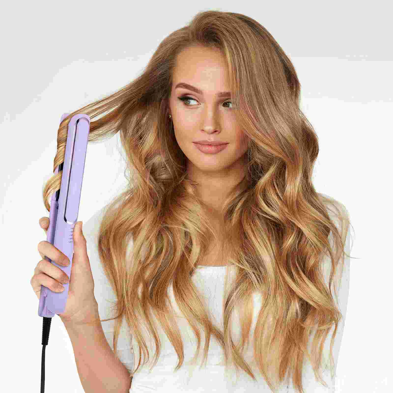 Wavy Talk Hair Straightener Curling and Straightening Dual-purpose Purple 110v (original US Standard) Roll Use Flat Iron