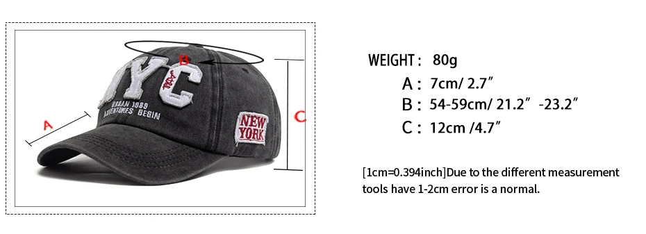 Neue Vintage Großen Buchstaben NYC Baseball Kappe Männer Baumwolle Gewaschen Frühling Herbst Visier Weiche Snapback Mode Hut Für Frauen – Detail 3