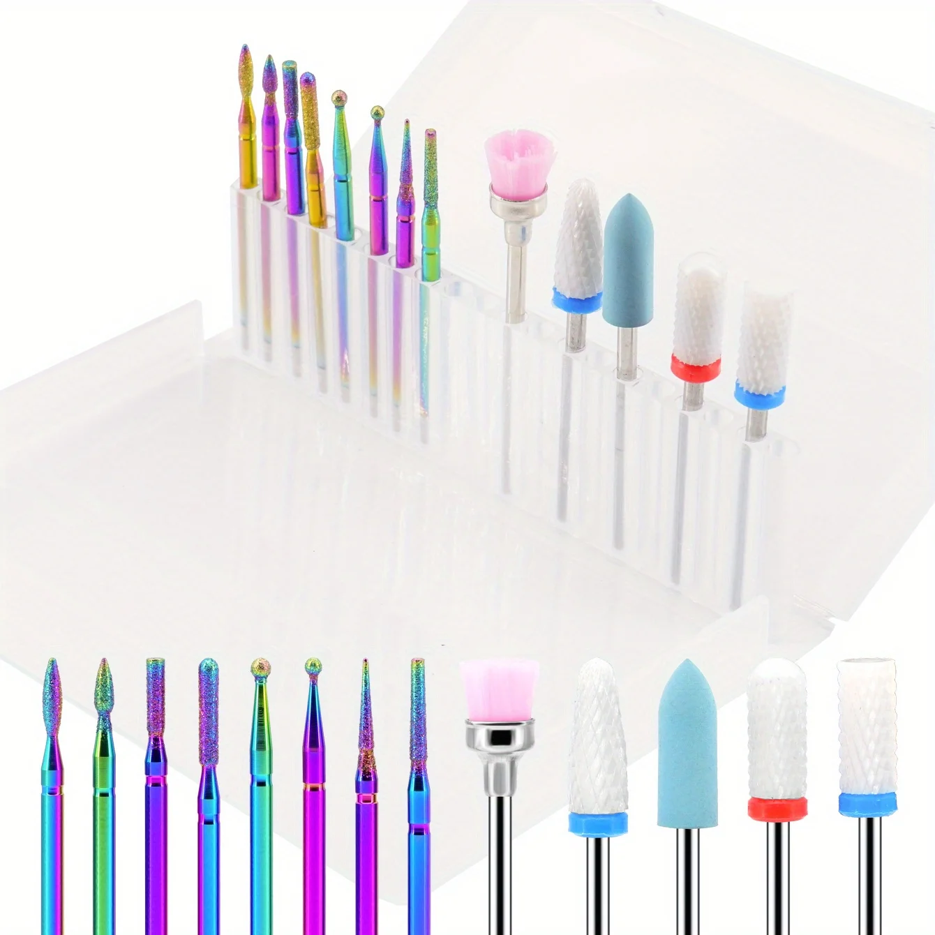 مجموعة لقم ثقب أظافر ماسية مكونة من 13 قطعة، لأظافر الأكريليك، والبشرة، ومزيل طلاء الأظافر، وأداة مانيكير وباديكير كهربائية #6