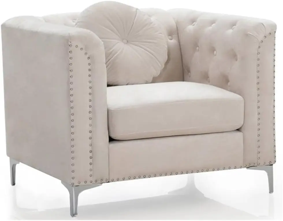 

Pompano Velvet Chair In Ivory
