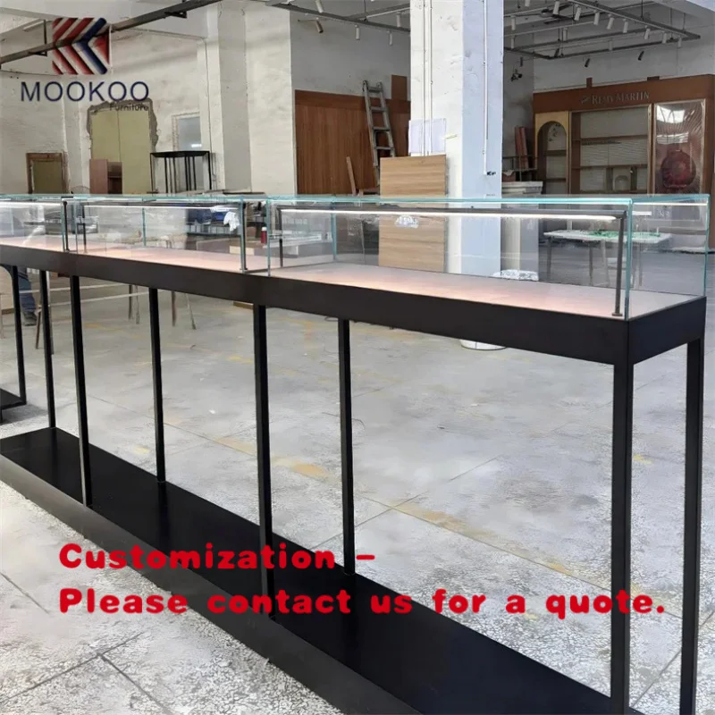 

custom.Customizable Glass Display with Metal Frame Jewelry Watch Retail Store