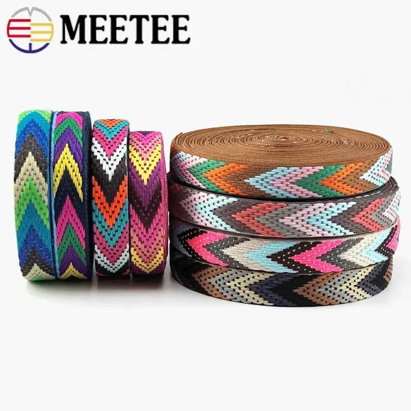 2/4/8M Polyester Jacquard Webbings Tape 22mm Backpack Pet Strap Webbing Label Ribbon Sewing Bias Binding Accessories