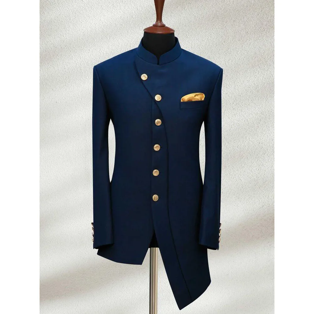 

Fashion Navy Men Suits 2 Pieces Jacket Pant High Quality Business Single Breasted High Quality Daily Male Clothing Luxury