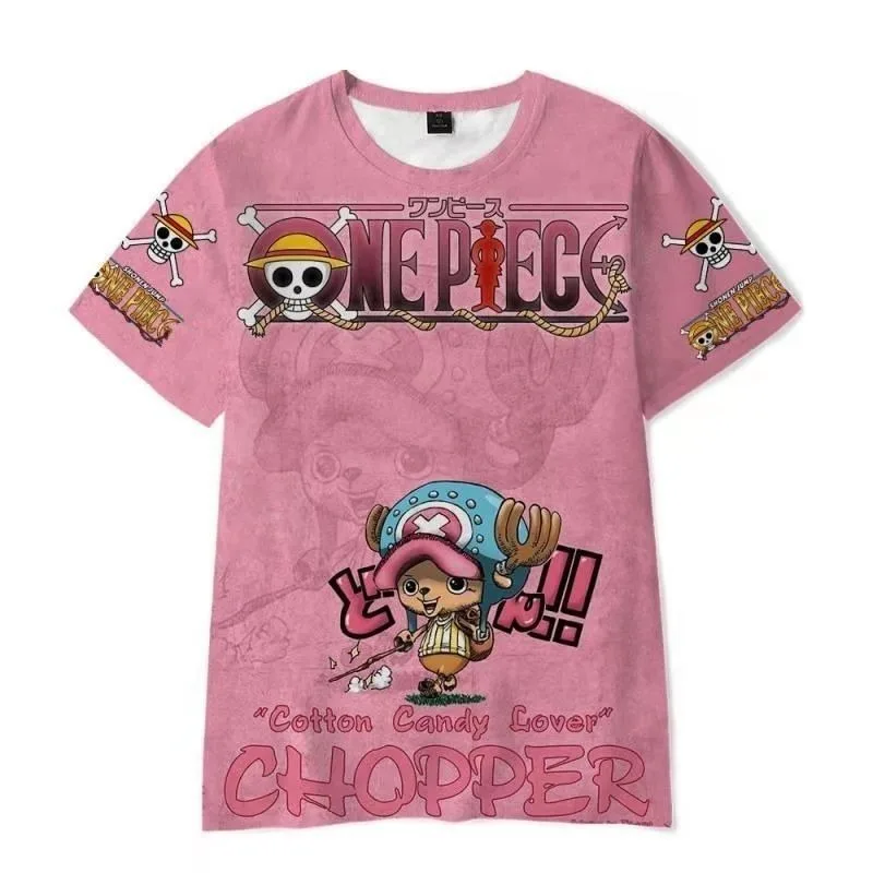 

New One Piece Chopper Luffy Robin male and female couple summer anime daily casual kawaii digital printed clothes T-shirt gift