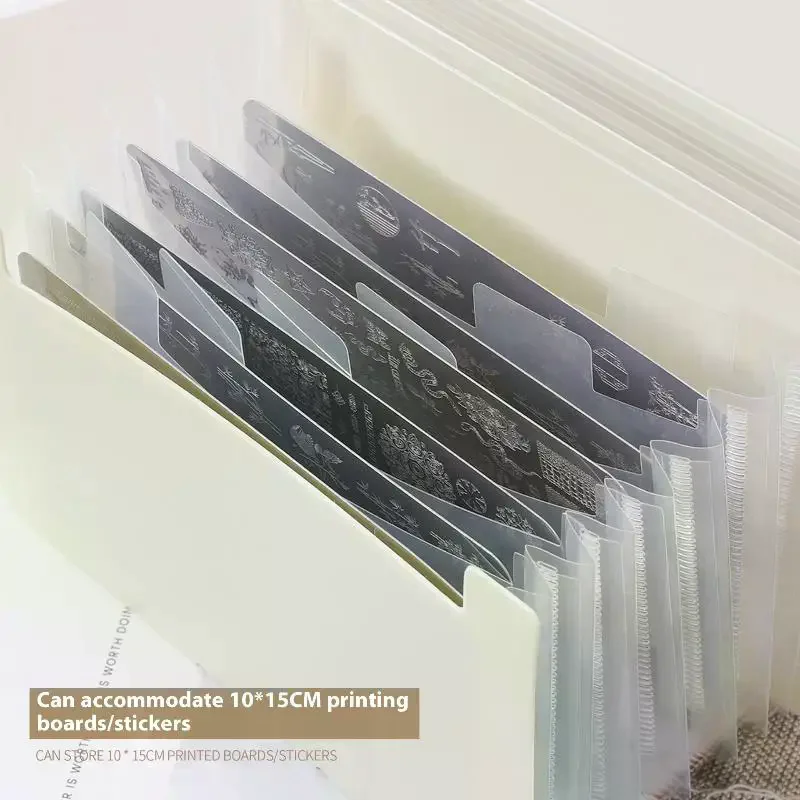 A6 الجهاز حقيبة مستطيلة مسمار الفن ختم لوحة حامل 7 فتحة قالب فارغ التخزين المنظم كتيب مسمار لوحة حالة مانيكير #1