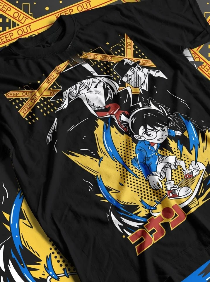 rendy Unisex Crew Neck Collectible Detective Conan Anime Comic Tee Soft Top Ideal For Night Out And Casual Street Style Looks
