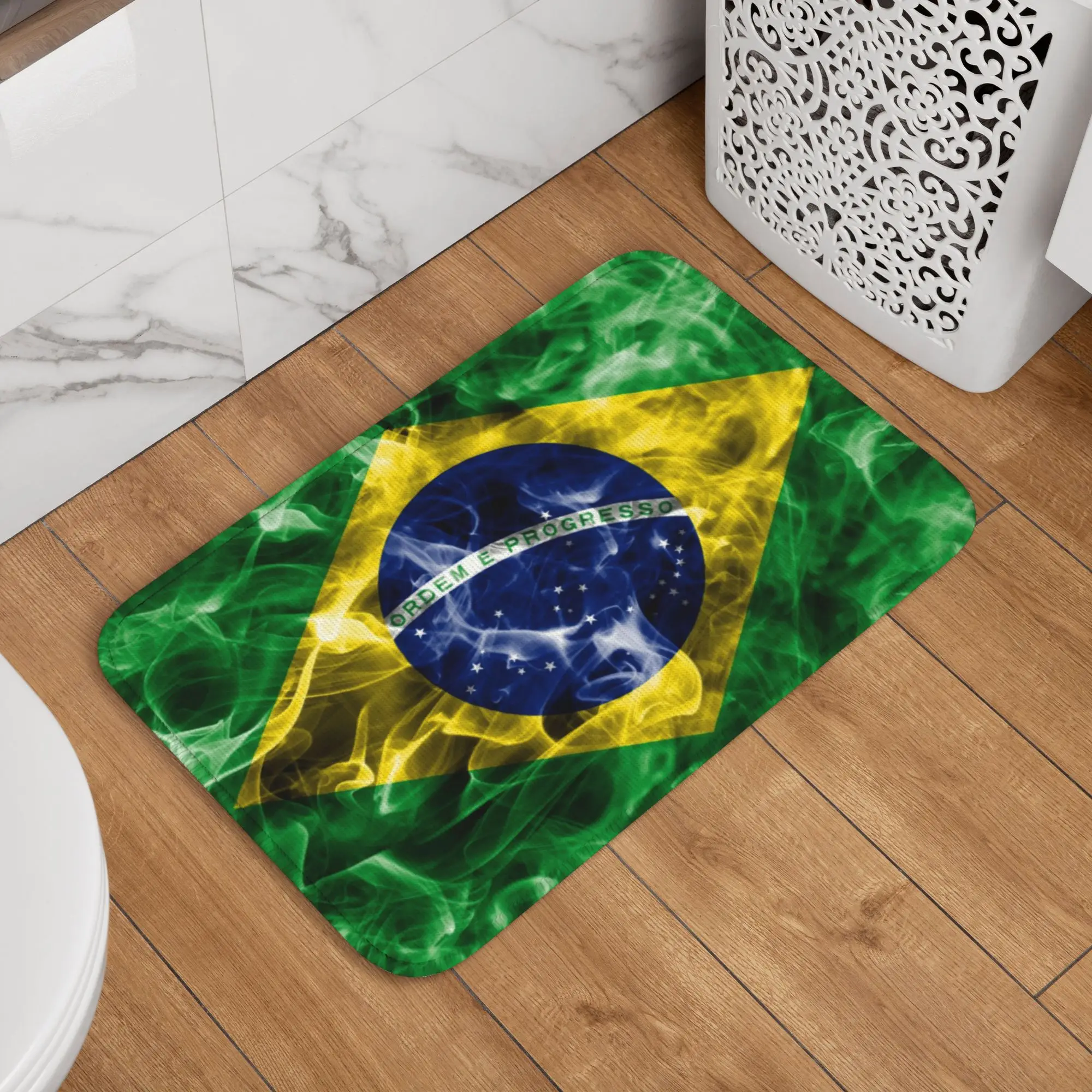 Personalized Brazilian Flag Doormat Mat Anti-Slip Brazil Bath Kitchen Garage Rug Carpet 40*60cm
