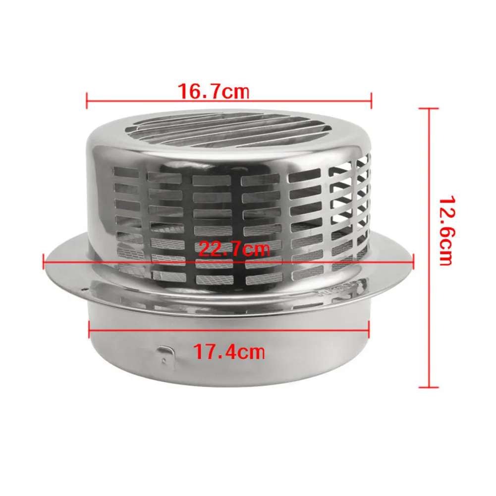 Stainless Steel Water Heater Chimney Cap Exterior Wall Air Outlet Pipe Exhaust Air Vent Ducting Ventilation Exhaust Grille Cover