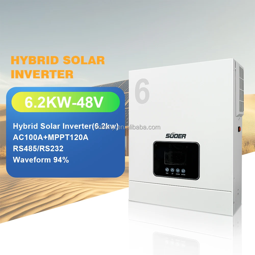 Hybrid Single Phase Solar Inverter On Off Grid 2.2KW-12KW 60Hz AC MPPT Pure Sine Wave for Home Solar System