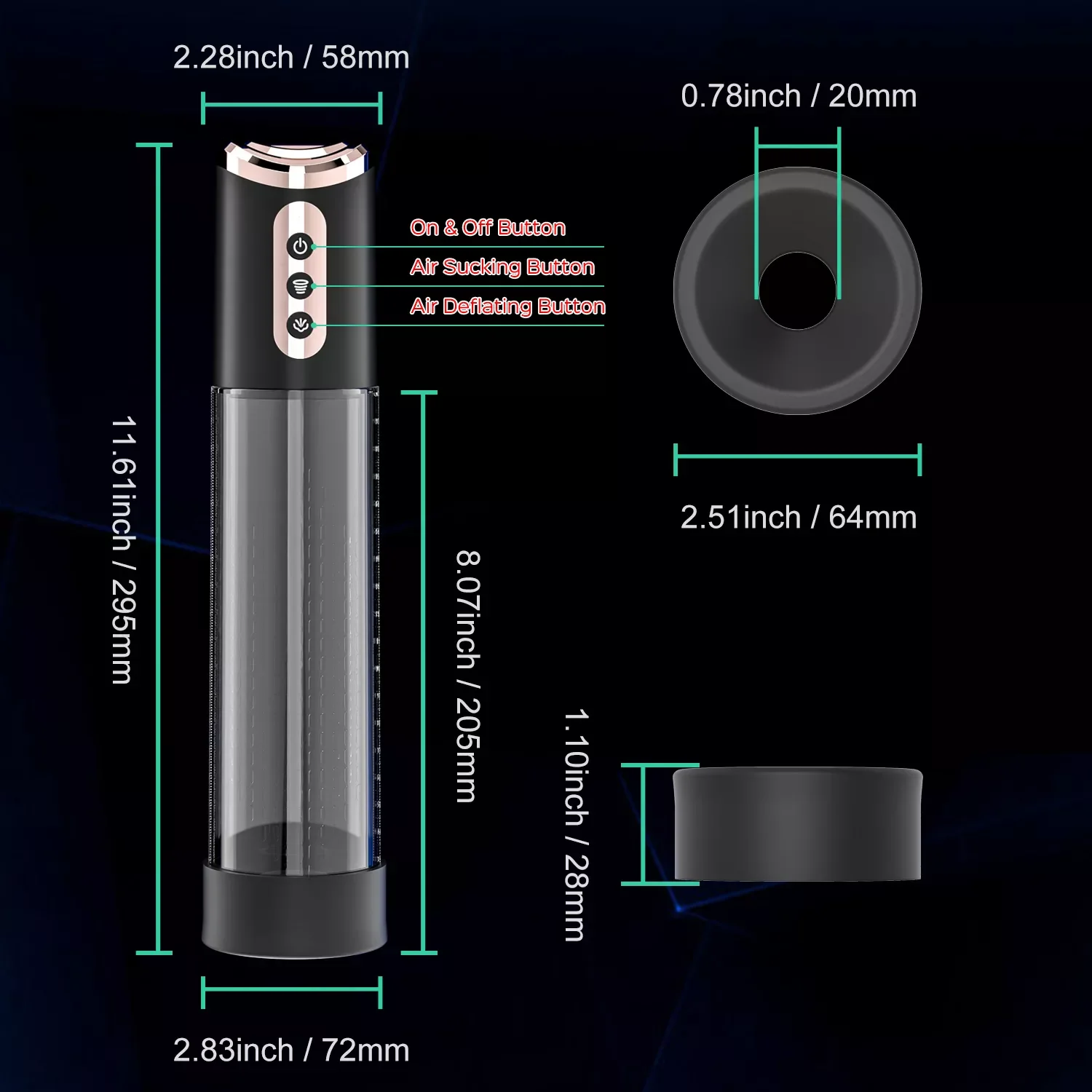 JUNTAME pompa vakum Penis elektrik, pompa perpanjangan pembesaran Penis vakum tinggi otomatis dengan pintu masuk lengan lembut