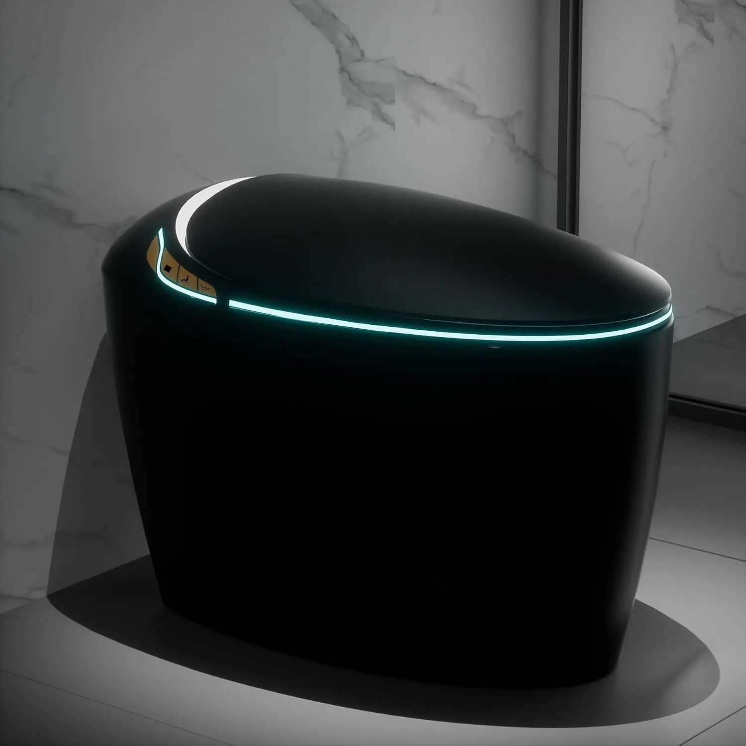Luxury Smart Toilet With Bidet Seat, Elongated Egg Shaped Modern Design, Auto Open Auto Flush, Adjusted Heated, Customized