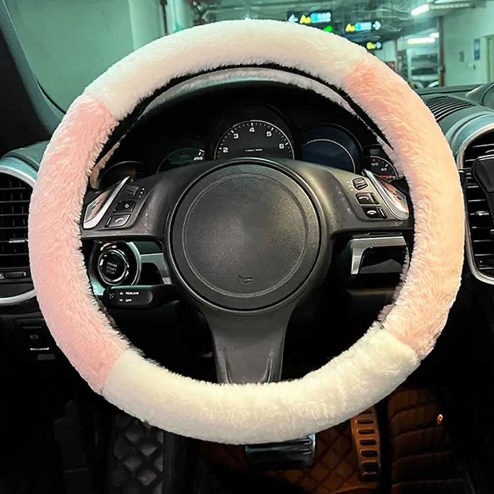 Steering Wheel Sleeve  Durable Non-slip No Shedding  Plush Car Steering Wheel Cover for Vehicle