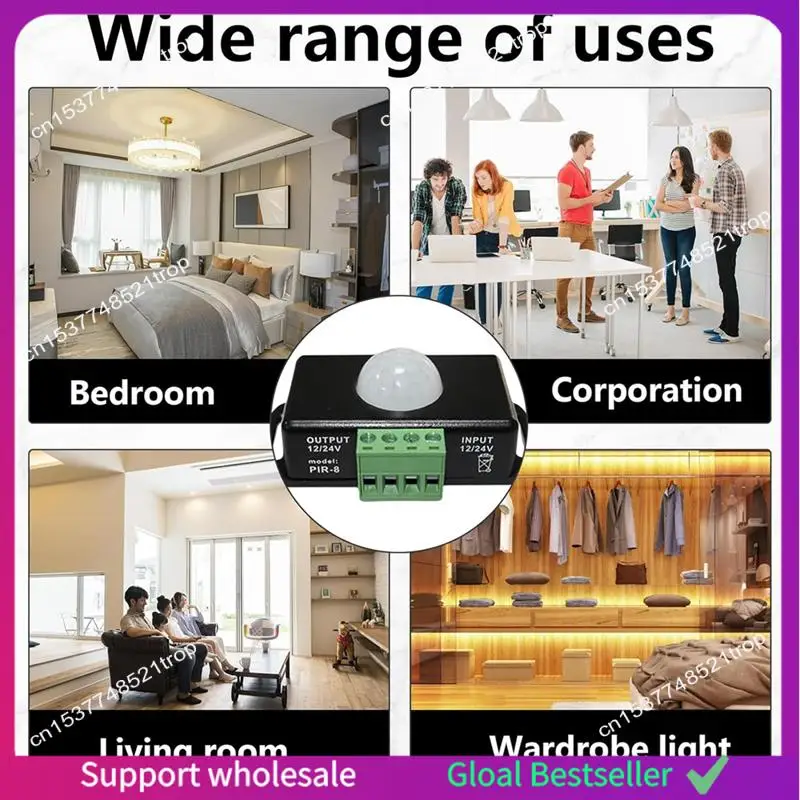 A38M LED محس حركة 12 فولت/24 فولت تيار مستمر ، محس حركة الجسم الأشعة تحت الحمراء الحركة PIR مفتاح مستشعر التلقائي مصابيح كهربائية لاسلكية باهتة Du #5