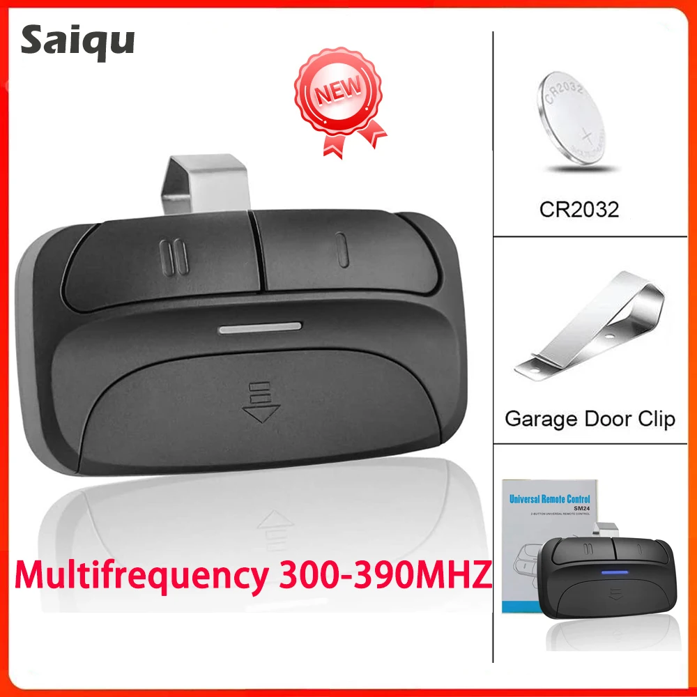 MultiFrequency 300MHz-390MHz Universal Garage Door Remote Control Duplicator Car Visor Clip Linear Gate Opener