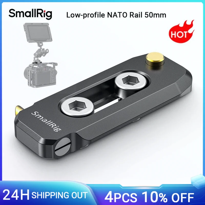 

SmallRig Low-profile NATO Rail 50mm Long 6mm Thick Quick Release Nato Rail With 1/4"-20 Mounting Hole For NATO Clamp -2468B