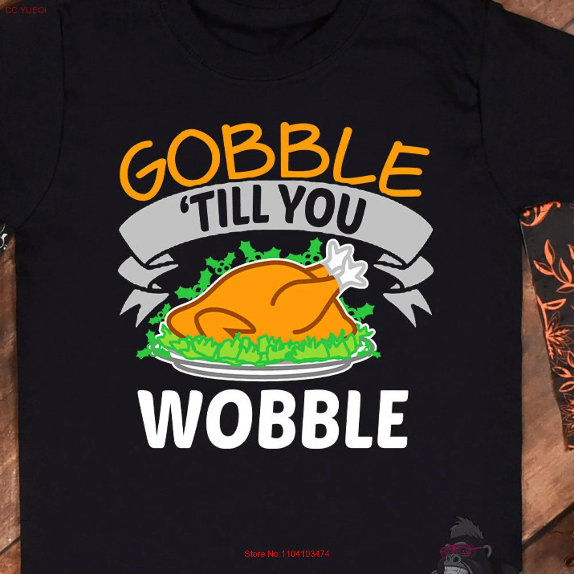 Gobble 'Till You Wobble Thanksgiving T Shirt Women Kids Men Toddler SweaT Couples long or short sleeves