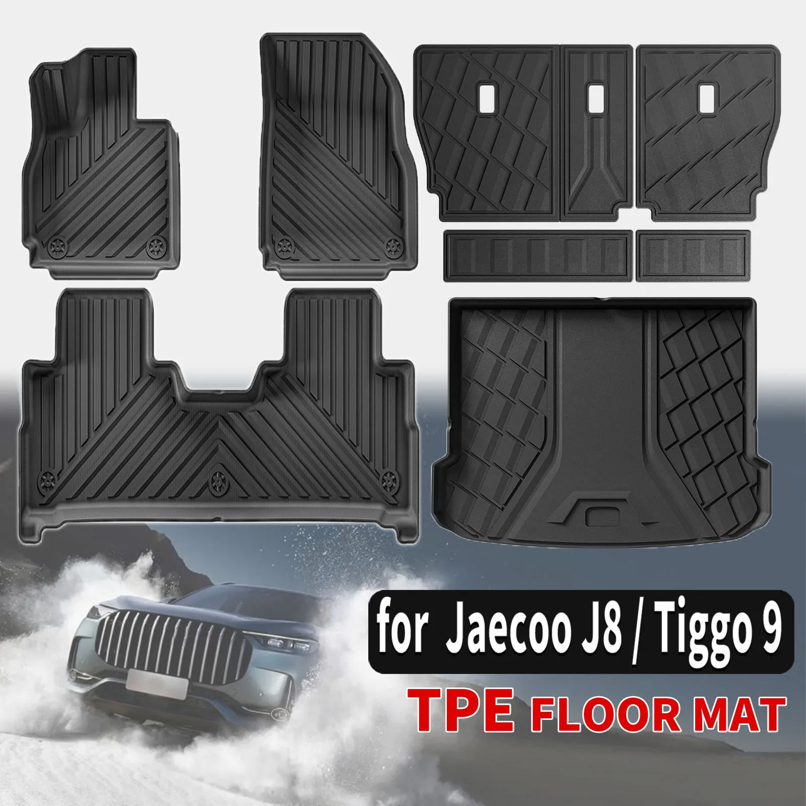 

for Jaecoo J8 Chery Tiggo 9 Custom TPE floor Mats Full Set Eco-Friendly Waterproof All-Weather Floor Liners Accessories