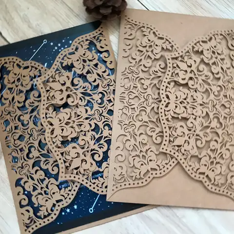 10pcs Custom Pearl Laser Cut Wedding Invitation Card,Invitation Covers,Birthday Invite Card for Party Gift Favor Decoration
