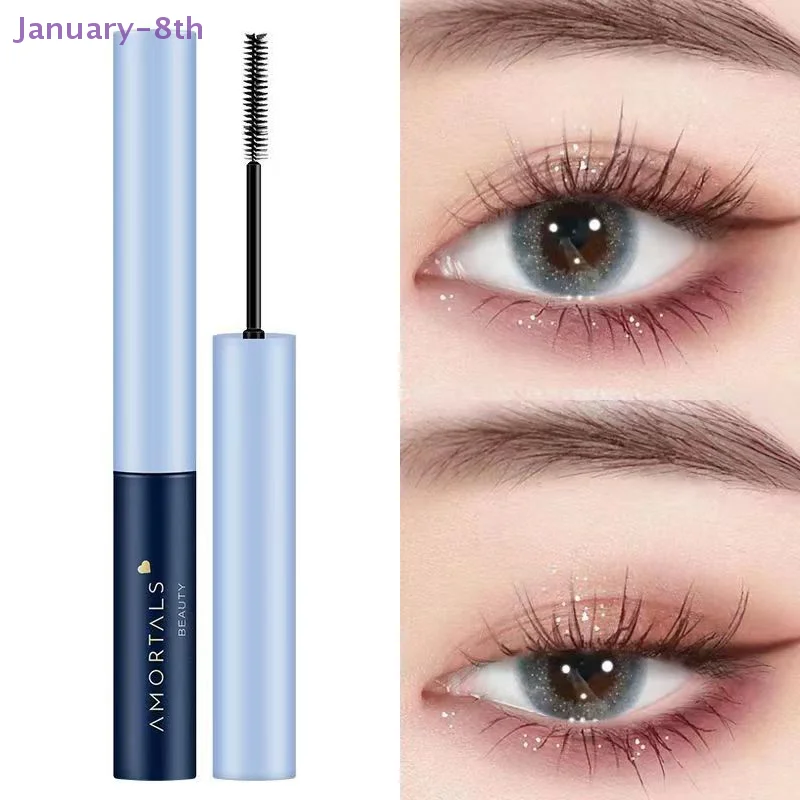 Ultra feine Pinselkopf-Mascara verlängern schwarzbraune Wimpern verlängerung Wimpern langlebiges schwarzes Mascara-Kosmetik-Make-up