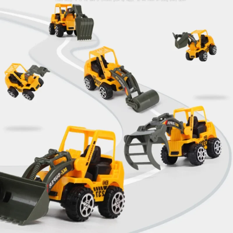 6pcs/set Diecast Engineering Truck Loader Tractor Excavator Construction Model Vehicle Classic Toy For Children Boy Gifts