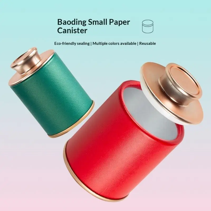 Mini Empty Tea Tin Can 1pc Solid Sealed Paper Storage Jar for Household Tea Kitchen Accessories