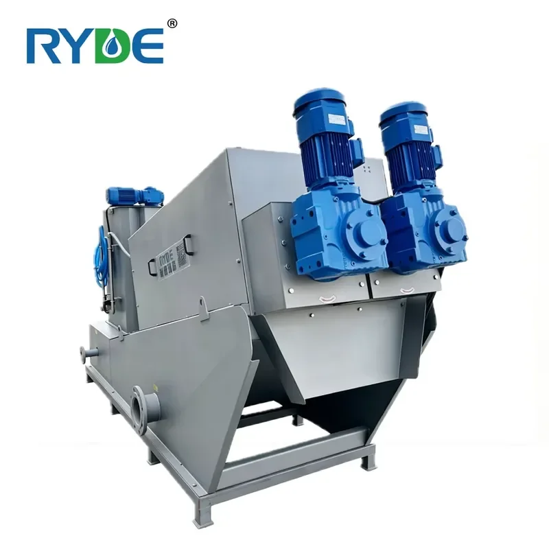 Multi-disc screw filter press automatic sludge dewatering machine motor 1 year warranty, suitable for municipal industrial