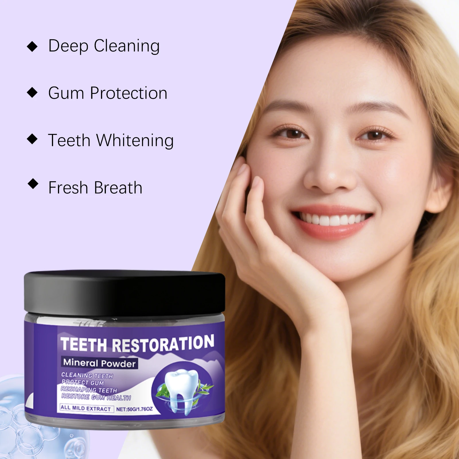 المنثول بليتش العناية بالأسنان مسحوق التنظيف العميق لوحة الأسنان نفس منعش تعزيز الأسنان المينا إزالة الروائح الكريهة لطيف العناية بالفم مسحوق #6