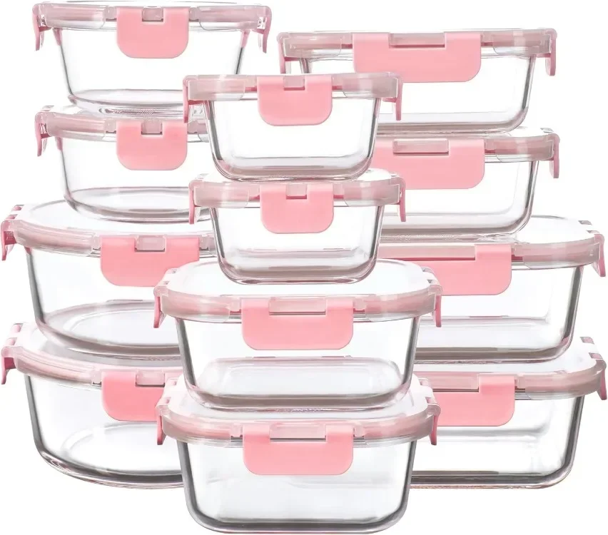 

Good 2025 NEW 12 Pack Glass Storage Containers with Lids, Leak-Proof Meal Prep Containers, Dishwasher/Microwave/Oven/Freezer