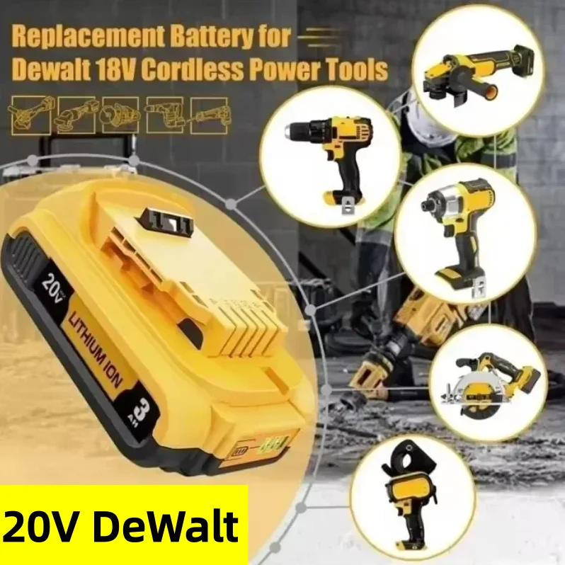 

20V 3Ah DCB203 Li ion Battery Replacement for DeWalt 18v 20Volt Max Lithium Ion Batteries DCB206 DCB205 DCB204 DCB200Power Tools