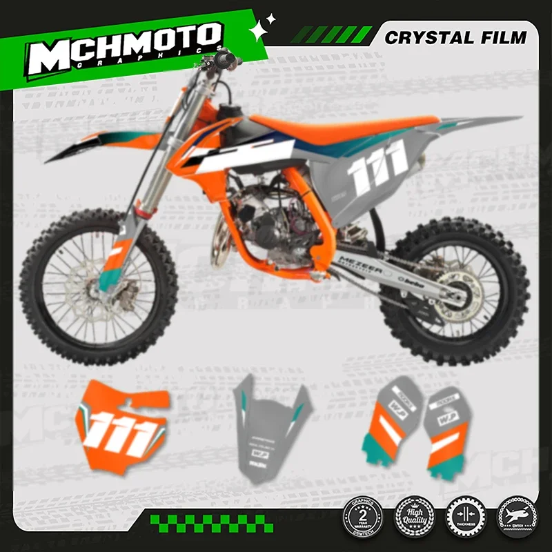 

MCHMFG для KTM SX 85 2018-2024 SX85 мотоциклетная графика фоновая наклейка набор наклеек номер имя на заказ