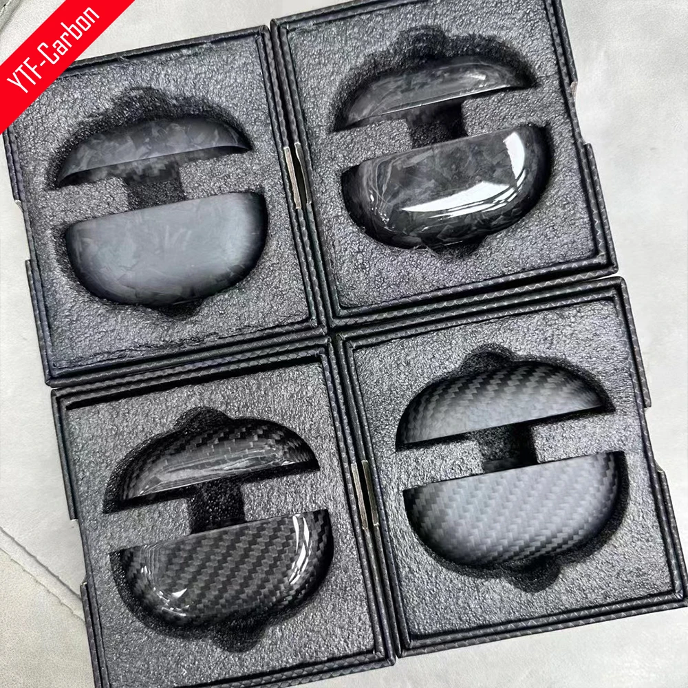 

Блестящий черный чехол YTF из углеродного волокна для HUAWEI Freebuds PRO 2, Беспроводная зарядка, Bluetooth наушники, кожаный чехол для