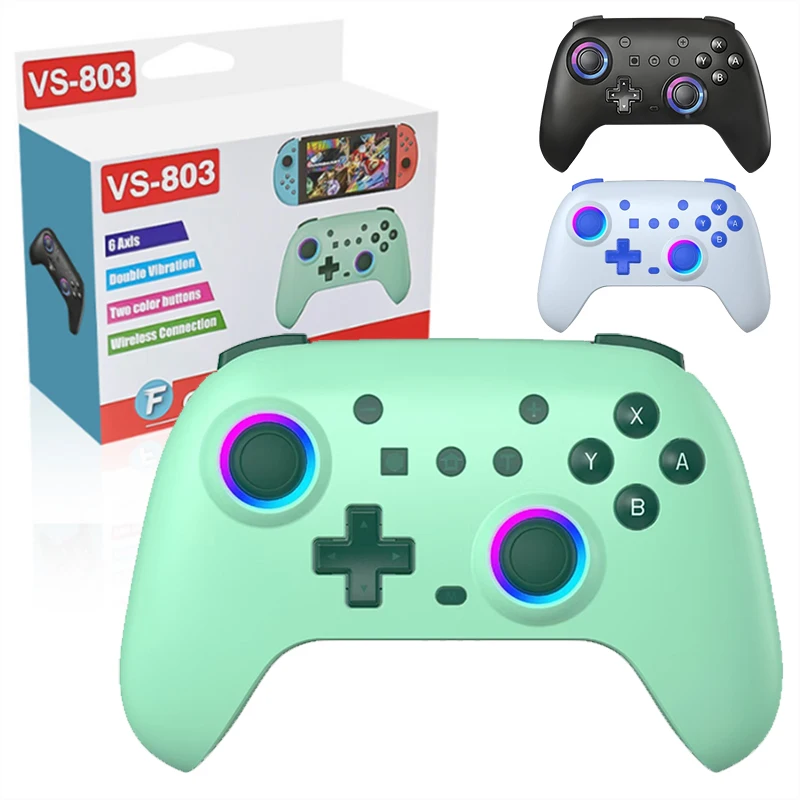 

Беспроводной Bluetooth-контроллер RGB для Nintendo Switch/OLED/ Lite/ПК/Android Геймпад ПК Джойстик Controle с функцией Turbo