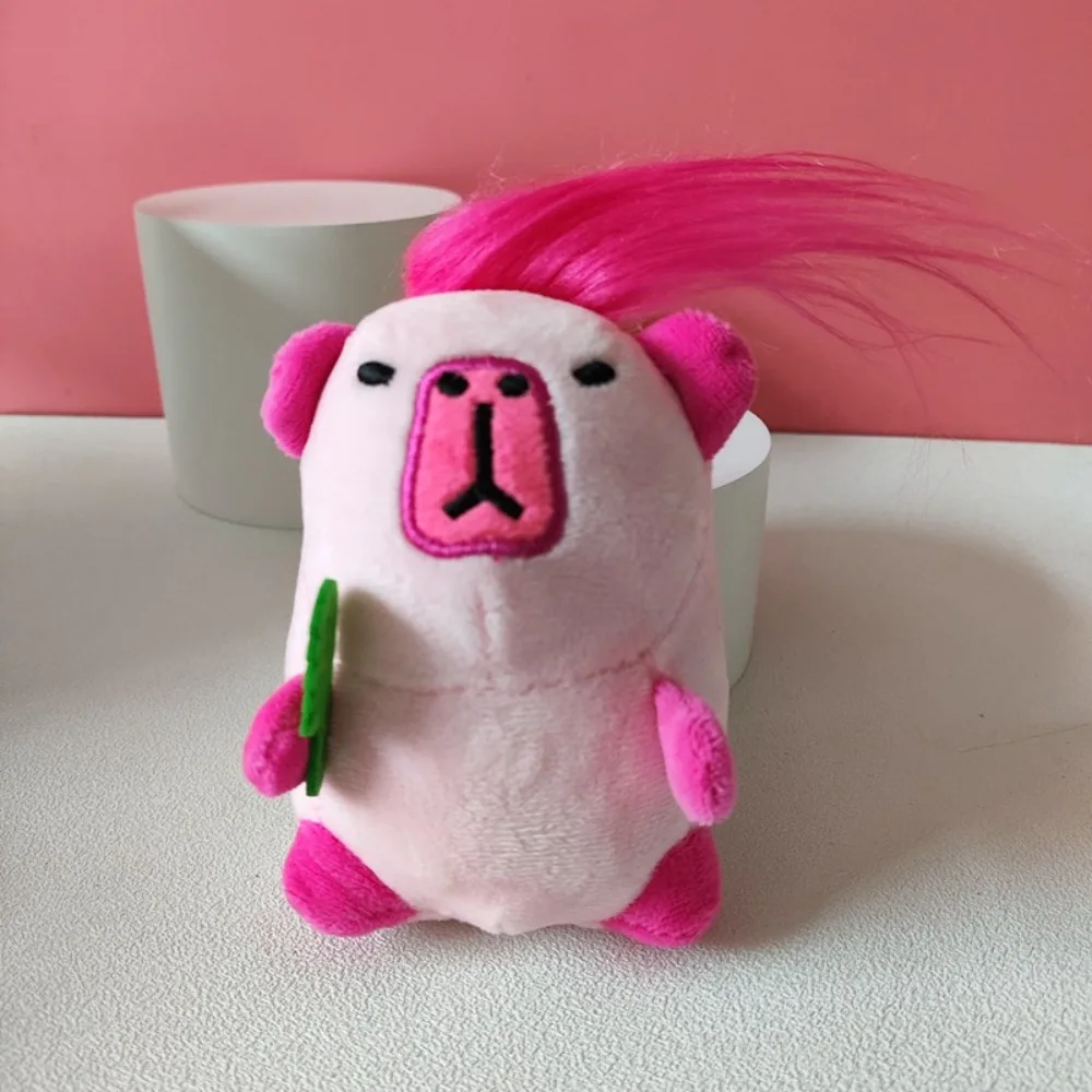 Creative Cute Stuffed Capybara Keychain Long-haired Capybara Doll Pendant Matte Texture Bag Pendant Capybara Worm Doll Pendant
