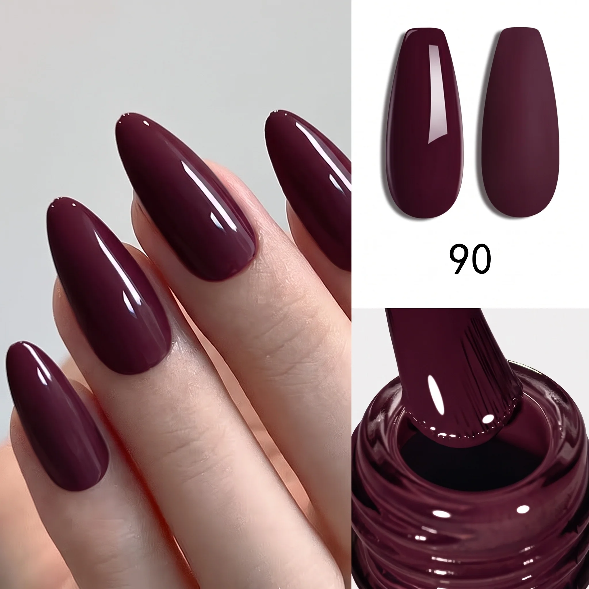 Unkomplizierter, tiefbrauner Nagellack in einer einzigen Flasche, mit einer geschmeidigen und langanhaltenden Textur, satter und leuchtender Farbe, einfach aufzutragen, geeignet für Maniküre, Pediküre und Gel-Nagelkunst, ideal für den täglichen Gebrauch. – Detail 3